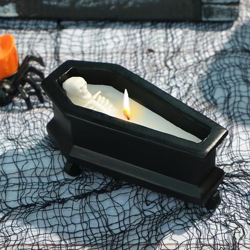 Skeleton Candle,Halloween Decorations Indoor, Gothic Vintage Fall Home Decor,Decorative Skull Present, Halloween Candles Gag Birthday White Elephant Gifts for Women Men Friends in Saudi Arabia