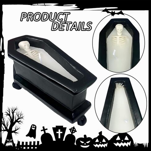 Skeleton Candle,Halloween Decorations Indoor, Gothic Vintage Fall Home Decor,Decorative Skull Present, Halloween Candles Gag Birthday White Elephant Gifts for Women Men Friends in Saudi Arabia