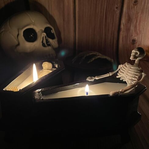 Skeleton Candle,Halloween Decorations Indoor, Gothic Vintage Fall Home Decor,Decorative Skull Present, Halloween Candles Gag Birthday White Elephant Gifts for Women Men Friends in Saudi Arabia