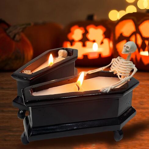 Skeleton Candle,Halloween Decorations Indoor, Gothic Vintage Fall Home Decor,Decorative Skull Present, Halloween Candles Gag Birthday White Elephant Gifts for Women Men Friends in Saudi Arabia