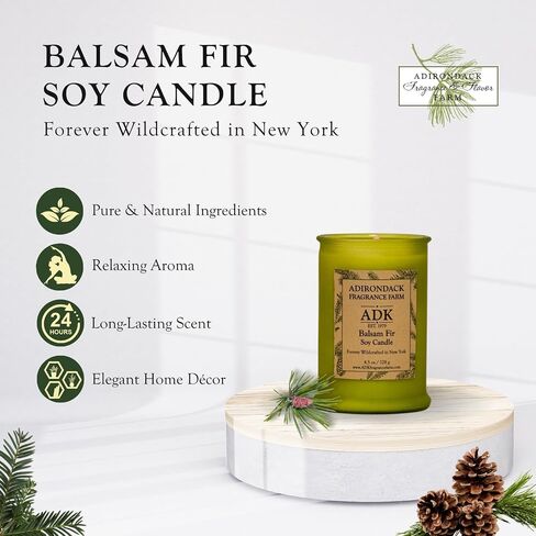 ADK Balsam & Fir Scented Candle, 4.5 Oz Natural Aromatherapy Candle for Home Decor & Kitchen Décor, Relaxing Plant-Based Wax Candles Perfect for Gift Giving in Saudi Arabia
