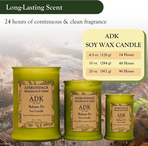 ADK Balsam & Fir Scented Candle, 4.5 Oz Natural Aromatherapy Candle for Home Decor & Kitchen Décor, Relaxing Plant-Based Wax Candles Perfect for Gift Giving in Saudi Arabia