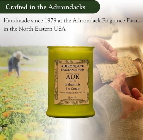 ADK Balsam & Fir Scented Candle, 4.5 Oz Natural Aromatherapy Candle for Home Decor & Kitchen Décor, Relaxing Plant-Based Wax Candles Perfect for Gift Giving in Saudi Arabia