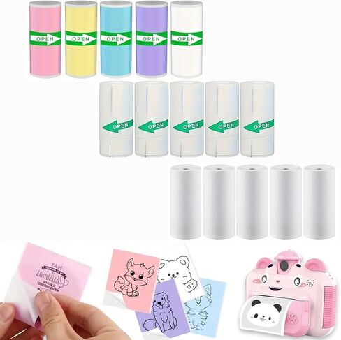 10 Rolls Mini Printer Paper, 57x25mm Thermal Sticker Paper, Self-adhesive, Mini Thermal Printer Paper, Mini Photo Printer Labels, for Texts, Notes, Journal Photo in Saudi Arabia