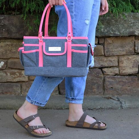 Everything Mary Black Floral Deluxe Store and Tote - Storage Art Caddy for Sewing & Scrapbooking - Craft Bag Organizer w/Handle for Supplies & Tools Organization for School, Medical, Office in Kuwait