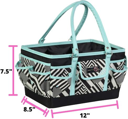 Everything Mary Black Floral Deluxe Store and Tote - Storage Art Caddy for Sewing & Scrapbooking - Craft Bag Organizer w/Handle for Supplies & Tools Organization for School, Medical, Office in Kuwait