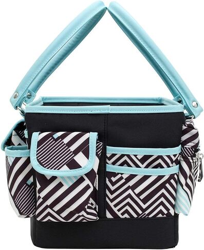 Everything Mary Black Floral Deluxe Store and Tote - Storage Art Caddy for Sewing & Scrapbooking - Craft Bag Organizer w/Handle for Supplies & Tools Organization for School, Medical, Office in Kuwait
