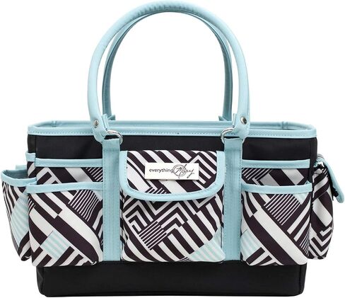 Everything Mary Black Floral Deluxe Store and Tote - Storage Art Caddy for Sewing & Scrapbooking - Craft Bag Organizer w/Handle for Supplies & Tools Organization for School, Medical, Office in Kuwait