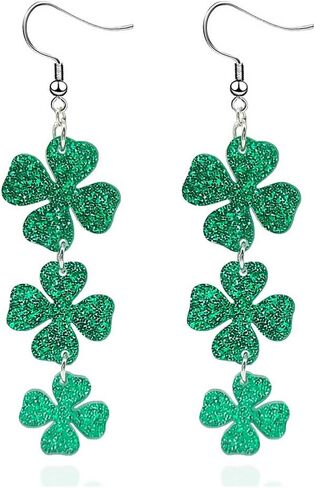 St Patricks Day Earrings Accessories for Women, Green Shamrock Clover Good Lucky Drop Earring for Irish Jewelry Gifts Decorations in Kuwait