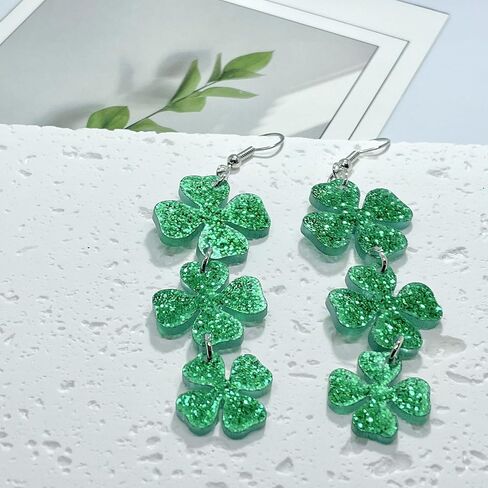 St Patricks Day Earrings Accessories for Women, Green Shamrock Clover Good Lucky Drop Earring for Irish Jewelry Gifts Decorations in Kuwait