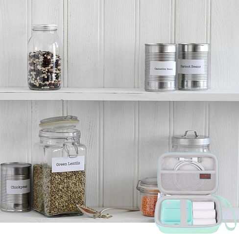 Elonbo Carrying Case for Label Maker Machine, Mini Label Printer Portable Thermal Printer Travel Bag, Sticker Printer Storage Holder, Mesh Pocket Fits Label Paper Tape, Pink+Inside Pink in Kuwait