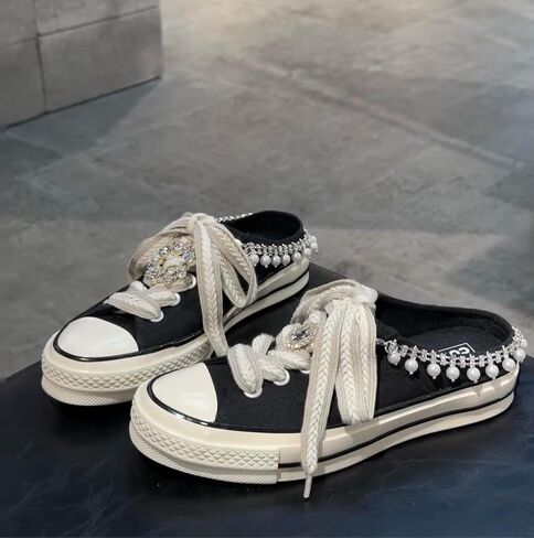 2 pcs Pears Shoes Charms for Sneakers Shoelace Charms DIY Shoe Lace Charms Dress Shoes Elegant Buckle Pearl Bowknot Beaded Chain for Women in Saudi Arabia