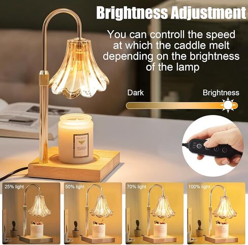 Candle Warmer Lamp, Electric Candle Warmer Lamp with Timer & Dimmer Height Adjustable Wax Melt Warmer for Scented Wax, Jar Candles Aromatic Candle Holders with 2 * 50W Bulbs for Home Decor in Saudi Arabia