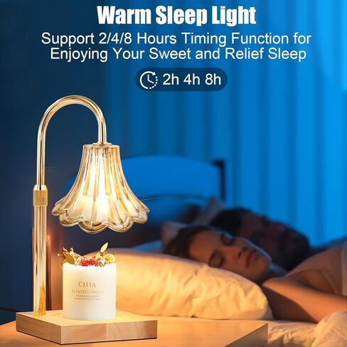 Candle Warmer Lamp, Electric Candle Warmer Lamp with Timer & Dimmer Height Adjustable Wax Melt Warmer for Scented Wax, Jar Candles Aromatic Candle Holders with 2 * 50W Bulbs for Home Decor in Saudi Arabia