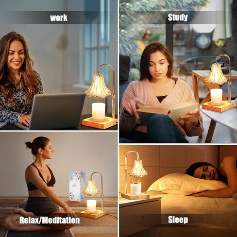 Candle Warmer Lamp, Electric Candle Warmer Lamp with Timer & Dimmer Height Adjustable Wax Melt Warmer for Scented Wax, Jar Candles Aromatic Candle Holders with 2 * 50W Bulbs for Home Decor in Saudi Arabia
