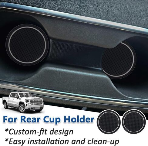 TOPINSTALL Console Liners Compatible with 2023-2025 Chevy Silverado/GMC Sierra 1500 & 2022 Refreshed 1500 Models, 6PCS Non-Slip Cup Holder Mats, Premium Custom Red-Full Console w/Bucket Seats ONLY in Saudi Arabia
