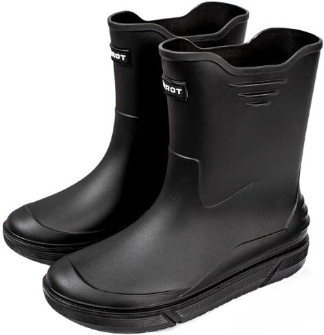 جيسي أحذية المطر للرجال منتصف الساق أحذية المطر البلاستيكية للماء الأحذية المطاطية الطين التمهيد أحذية قصيرة حديقة الأحذية للصيد في الهواء الطلق المشي لمسافات طويلة التخييم العمل in Kuwait