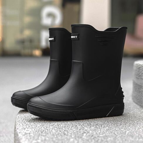 جيسي أحذية المطر للرجال منتصف الساق أحذية المطر البلاستيكية للماء الأحذية المطاطية الطين التمهيد أحذية قصيرة حديقة الأحذية للصيد في الهواء الطلق المشي لمسافات طويلة التخييم العمل in Kuwait