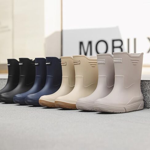 جيسي أحذية المطر للرجال منتصف الساق أحذية المطر البلاستيكية للماء الأحذية المطاطية الطين التمهيد أحذية قصيرة حديقة الأحذية للصيد في الهواء الطلق المشي لمسافات طويلة التخييم العمل in Kuwait