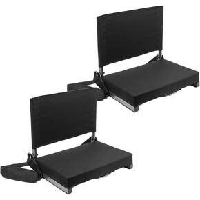 Cascade Mountain Tech SS-PAD-BK-2PK-E Stadium Seat, 17.5"D x 19"W x 17.5"H, Black 2 Pack