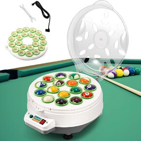 Newhai Upgraded Aluminum Pool Ball Cleaning Machine Electric Billiard Ball Cleaner Polishing Machine Automatic Snooker Washing Machine 16/22 Balls 2 Ball Plates British and American Dual Use 110V in Kuwait