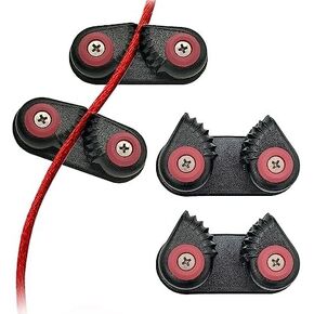 4PCS Kayak Cam Cleat Track Mounted GT Cleat Boat Canoe Sailing Boat Dinghy Aluminum 2 Row Matic Ball Bearing Cam Cleats Fast Entry Kayak Cleats