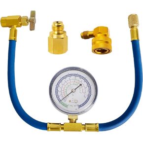 مجموعة إعادة شحن غاز التبريد من Belleone R134a، مجموعة خرطوم إعادة شحن التيار المتردد مع مقياس، R134a/R-12/R-22 يمكن للفريون الاستفادة من خرطوم إعادة الشحن مع وصلة توصيل سريعة R134a قابلة للفصل - سهلة الاستخدام in Kuwait