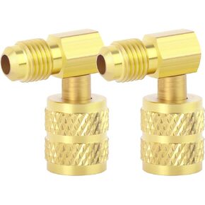 5 Pcs 90 Degrees Elbow R410A Hose Connector,5/16" SAE Female To 1/4" SAE Male Brass Adapter,Suitable For The HVAC/Refrigeration,Mini Split Systems