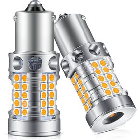 7507 PY21W BAU15S LED Bulbs for Turn Signal Light Amber Yellow 2200K 4000LM Extremely Bright CANBUS Error Free 2641A 12496 7507AST LED Bulbs Replacement (Pack of 2)