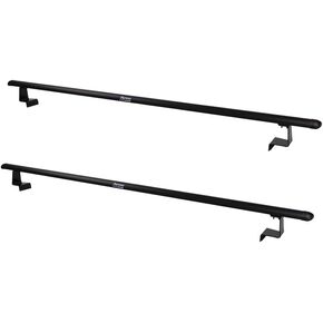 Truck Rack with Two Cross Bars and Four Brackets for Pickup Bed, Universal Aluminum Black Bar Length Adjustable from Min 49" to Max 64" Works with Tonneau Cover That Mounts on Top of Rails