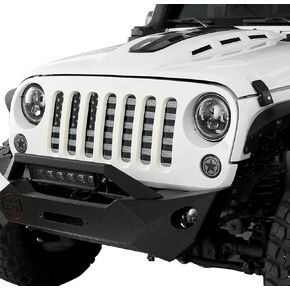 u-Box Wrangler Flag Grill إدراج JK الجبهة علة شاشة منحرف شبكة مصبغة ل 2007-2018 Jeep JK & Wrangler Unlimited