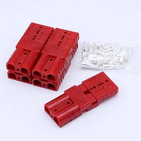 50 Amp 6Gauge Battery Quick Connector 12-36V Battery Quick Disconnect Wire Harness Plug Kit Battery Quick Connector Disconnect Plug for Motor Winch Trailer (red, 6AWG)