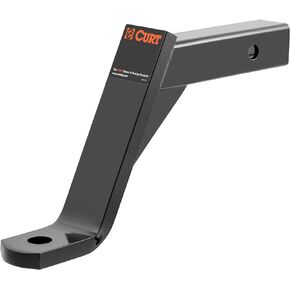 CURT 45090 Class 3 Trailer Hitch Ball Mount, Fits 2-Inch Receiver, 5,000 lbs, 1-Inch Hole, 8-Inch Drop, Gloss Black Powder Coat