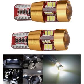 T10 LED Light Bulb 27-SMD Replacement Bulbs CANBUS 194 168 2825 W5W for Car Dome Map Door Courtesy License Plate Lights (2pcs,White)