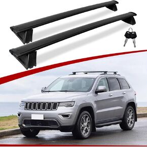 قضبان متقاطعة لرف السقف السميك تناسب 2011-2021 جيب جراند شيروكي، شريط قفل مضاد للسرقة، أقصى تحميل 150 رطل من الألومنيوم على السطح حامل حقيبة الأمتعة والدراجات in Kuwait