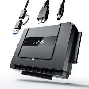 SATA to USB 3.0 Adapter - External Hard Drive Reader Recovery Converter for Universal 2.5" 3.5" HDD SSD DVD Optical Drive, 2.5/3.5 Inch SATA IDE Hard Drive Adapter Transfer Kit Included Power 12V 2A