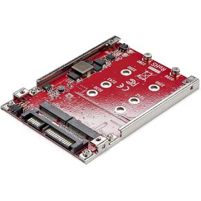 StarTech.com M.2 to SATA Adapter - Dual Slot - for 2.5in Drive Bay - RAID - M.2 SSD - M.2 Adapter - M.2 SSD Adapter (S322M225R),red