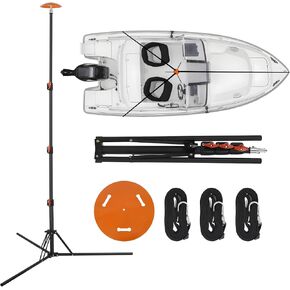 عمود دعم غطاء القارب من ATMOREA، قطعة واحدة من غطاء القارب الفولاذي تلسكوبي SPCC قابل للتعديل من 20 بوصة إلى 74 بوصة مع 3 أشرطة حزام للعائم، قارب جون، قارب بهيكل على شكل حرف V in Kuwait