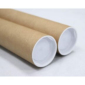 MagicWater Supply Mailing Tube - 2 in x 6 in - Kraft - 2 Pack - for Shipping and Storage of Posters, Arts, Crafts, and Documents