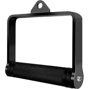 Howffite D Handle Cable Attachment for Weight Workout, Heavy Duty Steel with Non-Slip Rubber Grip (Black)