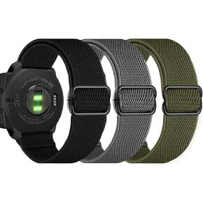 Olytop for Garmin Instinct/Instinct 2 Solar Watch Bands, 22mm Soft Elastic Nylon Ultra-light Wristband Stretchy Replacement Strap Men Women for Garmin Instinct Tactical/Esports/Solar/Tide, 3 Pack
