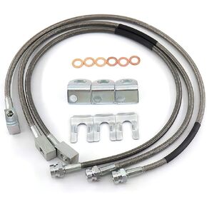 89715 Front and Rear Extended Stainless Brake Lines for Jeep Wrangler TJ YJ 87-06 / Jeep Cherokee XJ 84-01 4-6" Lift