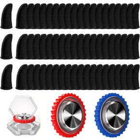 60 Pieces Finger Sleeves and 2 Pieces Finger Joystick for Gaming, Thumb Sleeves Mobile Gaming Controller, for PUBG, League of Legend, Call of Duty, Fortnine, etc.