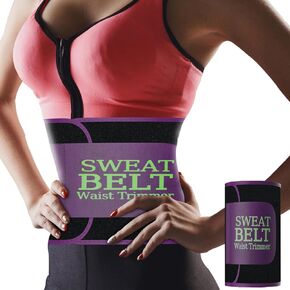 MORECOO Waist Trainer for Women Men,Waist Trimmer Belt for Lower Belly,Premium Sweat Band Back Support for Workouts - 3 Sizes