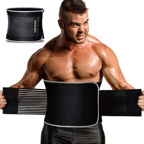 Waist Trimmer for Men, Widening Waist Trainer Ab Belt Sweat Wrap for Stomach and Back Lumbar Support