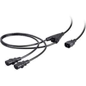 Monoprice Power Cord Splitter - IEC 60320 C14 to 2X IEC 60320 C13, 10 Amp, 1250 Watt, SVT, 18AWG, 6 Feet, Black
