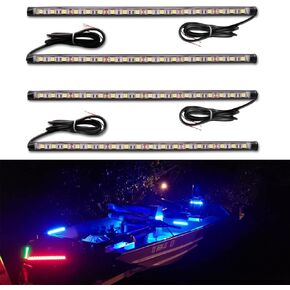 Botepon Boat Lights For Night Fishing, Marine Led Strip Lights, Boat Deck Lights, Boat Flood Lights, Boat Spreader Lights, Boat Courtesy Lights For Pontoon Boat Bas Boat Kayak Blue