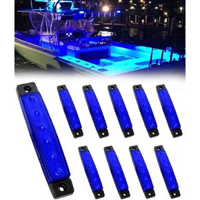 Marine Boat Lights, Utility Led Interior Lights for Deck Courtesy Transom Cockpit Light, 12v Waterproof Marine Lighs for Yacht Fishing Pontoon Boat Sailboat Kayak Bass Boat, Blue, 10PCS in Kuwait