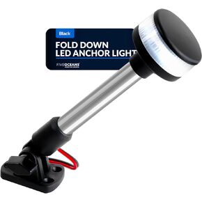 Five Oceans Anchor Light - Stern Lights for Boats, Boat Lights Navigation, 12V DC, USCG 2NM Certified, Boat Stern Light for Pontoon and Fishing Boats, Fold-Down, 9-Inch - FO2878