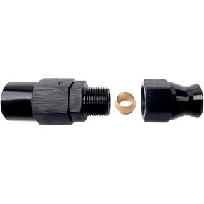 1/8 NPT Female to 1/4" Tubing Hose Adapter Fuel Hardline Tube Fitting, 1/8" NPT Female to 1/4 inch Hard Line Connector Aluminum Black Anodized